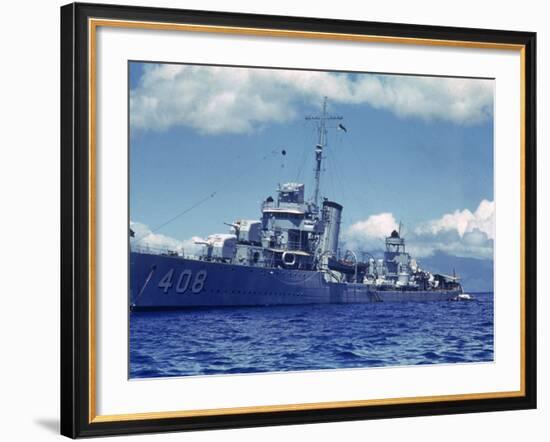 Destroyer Uss Wilson During Us Navy Manuevers Off the Hawaiian Islands-Carl Mydans-Framed Photographic Print