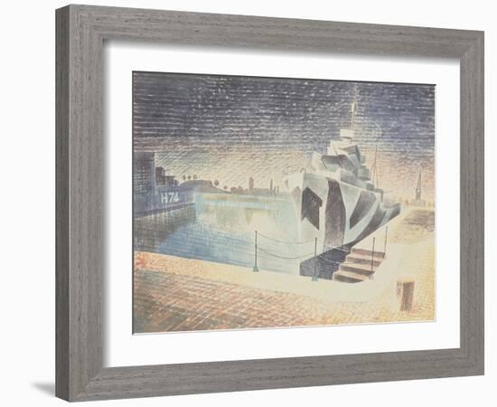 Destroyers at Night, C.1942-Eric Ravilious-Framed Giclee Print