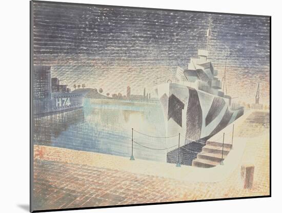 Destroyers at Night, C.1942-Eric Ravilious-Mounted Giclee Print