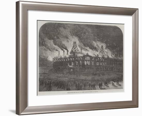 Destruction by Fire on the Queen Railway Hotel at Chester-null-Framed Giclee Print