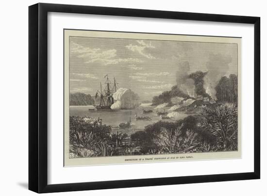 Destruction of a Pirates' Stronghold at Sulu by HMS Nassau-null-Framed Giclee Print