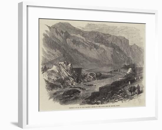 Destruction of an Iron Railway Bridge by the Flood Near St Michel, Savoy-null-Framed Giclee Print