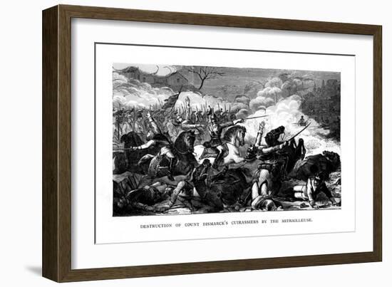 Destruction of Count Bismarck's Cuirassiers by the Mitrailleuse, C1870-null-Framed Giclee Print