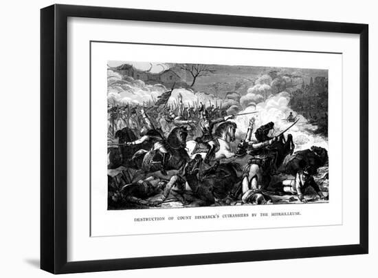 Destruction of Count Bismarck's Cuirassiers by the Mitrailleuse, C1870-null-Framed Giclee Print