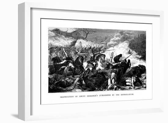 Destruction of Count Bismarck's Cuirassiers by the Mitrailleuse, C1870-null-Framed Giclee Print