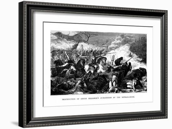 Destruction of Count Bismarck's Cuirassiers by the Mitrailleuse, C1870-null-Framed Giclee Print
