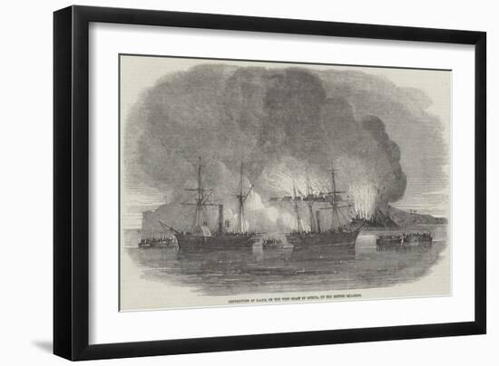 Destruction of Lagos, on the West Coast of Africa, by the British Squadron-null-Framed Giclee Print