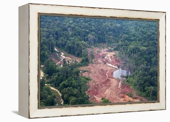 Destruction of Rainforest Caused by Gold Mining, Guyana, South America-Mick Baines & Maren Reichelt-Framed Premier Image Canvas