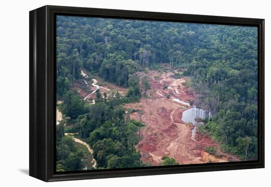 Destruction of Rainforest Caused by Gold Mining, Guyana, South America-Mick Baines & Maren Reichelt-Framed Premier Image Canvas