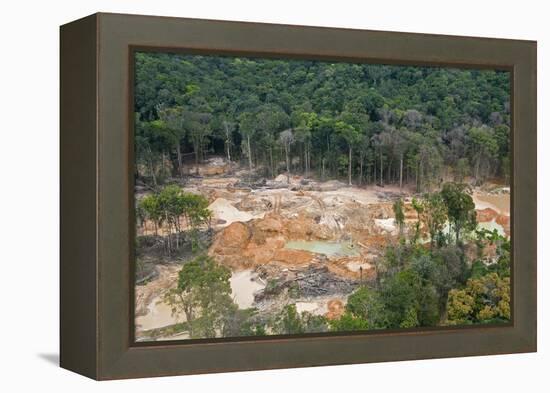 Destruction of Rainforest Caused by Gold Mining, Guyana, South America-Mick Baines & Maren Reichelt-Framed Premier Image Canvas