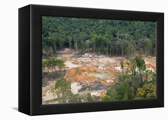 Destruction of Rainforest Caused by Gold Mining, Guyana, South America-Mick Baines & Maren Reichelt-Framed Premier Image Canvas