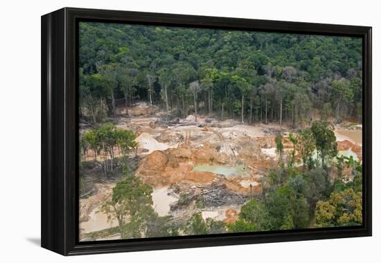 Destruction of Rainforest Caused by Gold Mining, Guyana, South America-Mick Baines & Maren Reichelt-Framed Premier Image Canvas