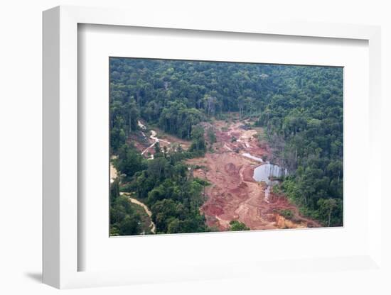 Destruction of Rainforest Caused by Gold Mining, Guyana, South America-Mick Baines & Maren Reichelt-Framed Photographic Print