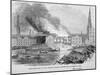 Destruction of Sir C Price's Oil Warehouse and Wharf, William Street, Blackfriars, London, 1845-null-Mounted Giclee Print