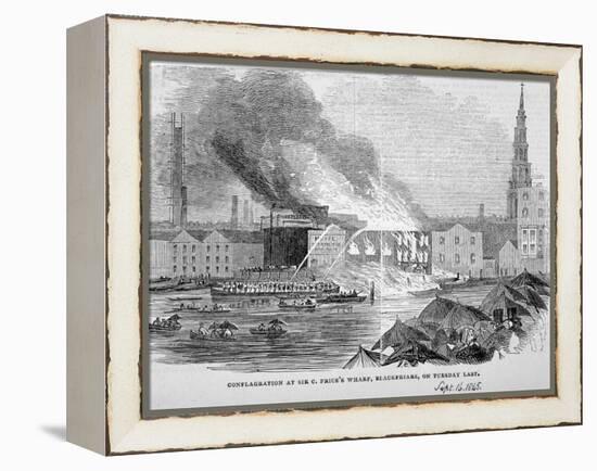 Destruction of Sir C Price's Oil Warehouse and Wharf, William Street, Blackfriars, London, 1845-null-Framed Premier Image Canvas