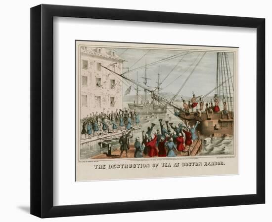 Destruction of Tea in Boston Harbor-Sarony & Major-Framed Art Print