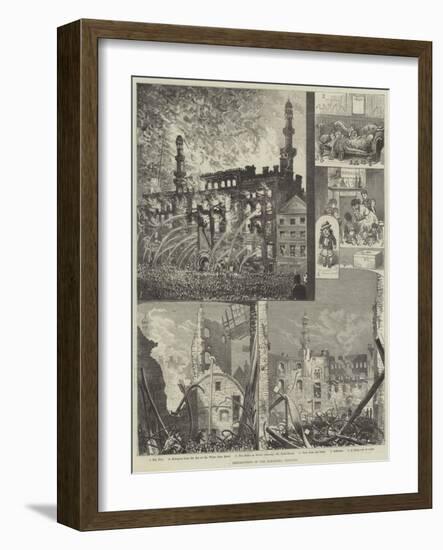 Destruction of the Alhambra Theatre-Alfred Courbould-Framed Giclee Print