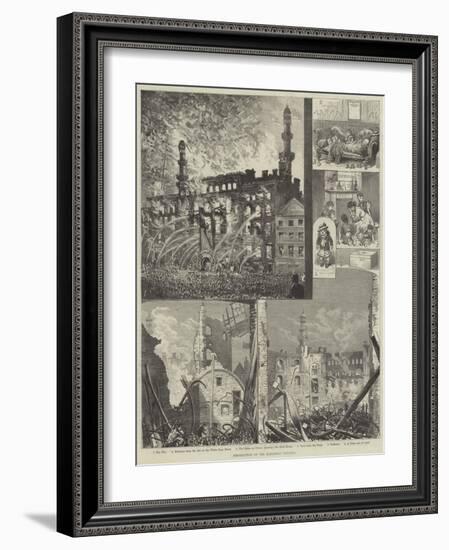 Destruction of the Alhambra Theatre-Alfred Courbould-Framed Giclee Print