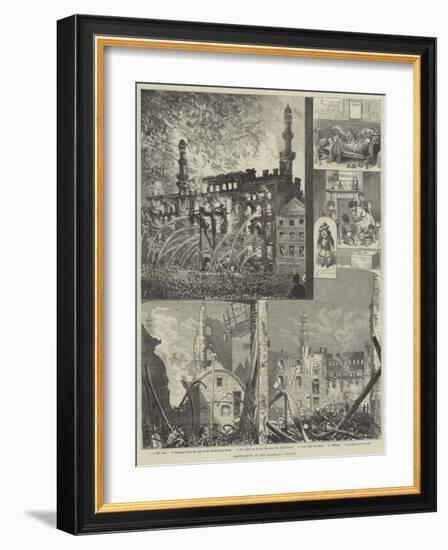 Destruction of the Alhambra Theatre-Alfred Courbould-Framed Giclee Print