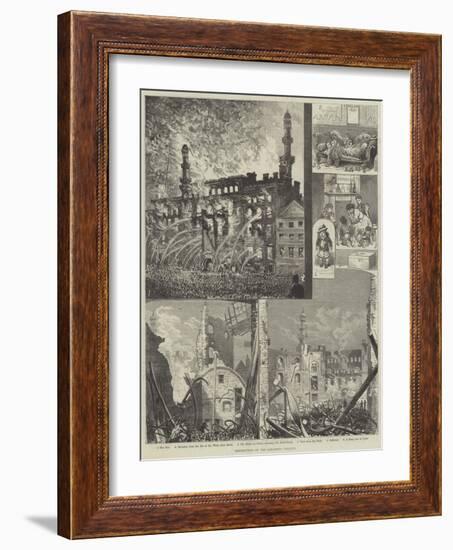 Destruction of the Alhambra Theatre-Alfred Courbould-Framed Premium Giclee Print