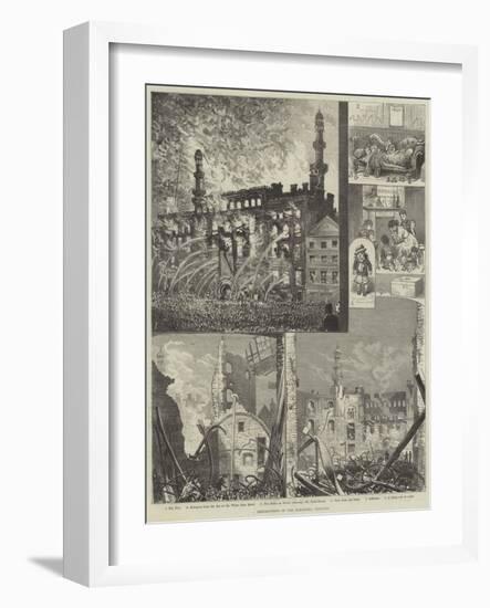 Destruction of the Alhambra Theatre-Alfred Courbould-Framed Premium Giclee Print