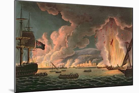 Destruction of the French Fleet at Toulon, 18th December 1793, Engraved by Thomas Sutherland…-Thomas Whitcombe-Mounted Giclee Print