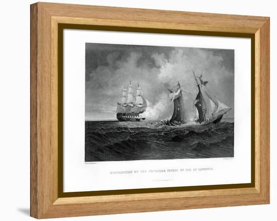 Destruction of the Privateer 'Petrel' by the 'St Lawrence, 28 July 1861, (1862-186)-R Hinshelwood-Framed Premier Image Canvas