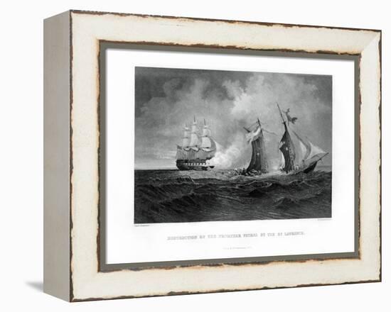 Destruction of the Privateer 'Petrel' by the 'St Lawrence, 28 July 1861, (1862-186)-R Hinshelwood-Framed Premier Image Canvas