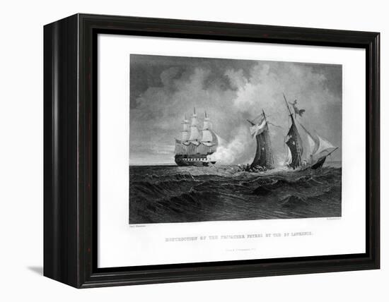 Destruction of the Privateer 'Petrel' by the 'St Lawrence, 28 July 1861, (1862-186)-R Hinshelwood-Framed Premier Image Canvas