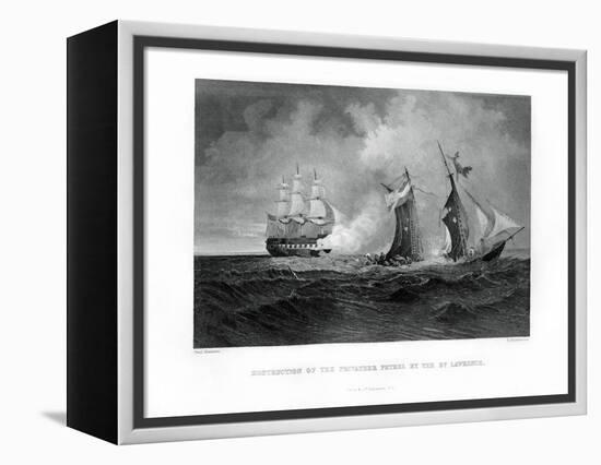 Destruction of the Privateer 'Petrel' by the 'St Lawrence, 28 July 1861, (1862-186)-R Hinshelwood-Framed Premier Image Canvas