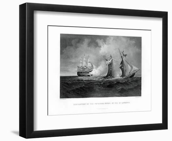 Destruction of the Privateer 'Petrel' by the 'St Lawrence, 28 July 1861, (1862-186)-R Hinshelwood-Framed Giclee Print