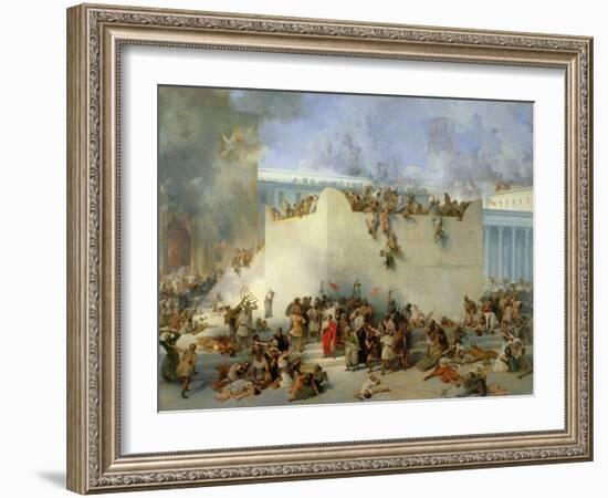 Destruction of the Temple of Jerusalem-Francesco Hayez-Framed Giclee Print