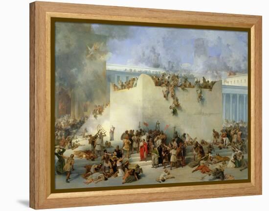 Destruction of the Temple of Jerusalem-Francesco Hayez-Framed Premier Image Canvas