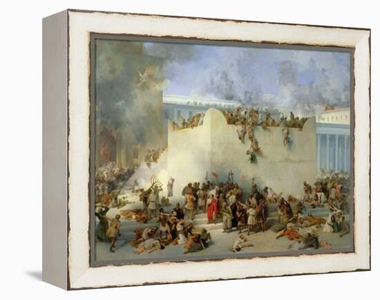 Destruction of the Temple of Jerusalem-Francesco Hayez-Framed Premier Image Canvas