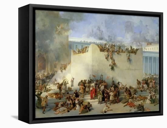 Destruction of the Temple of Jerusalem-Francesco Hayez-Framed Premier Image Canvas