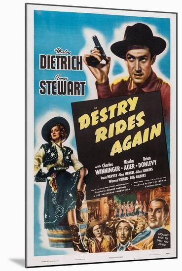Destry Rides Again, 1939-null-Mounted Art Print