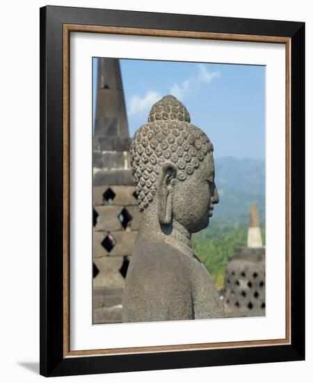 Detail, Buddhist Temple, Borobudur, UNESCO World Heritage Site, Java, Indonesia, Southeast Asia-Harding Robert-Framed Photographic Print