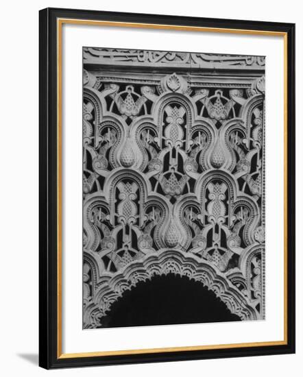 Detail Closeup of Panel over Doorway Arch in the Alhambra-David Lees-Framed Premium Photographic Print