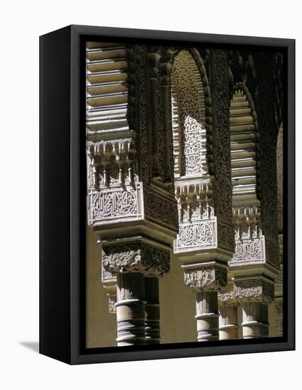 Detail, Court of the Lions, Alhambra, Unesco World Heritage Site, Granada, Andalucia, Spain-Adam Woolfitt-Framed Premier Image Canvas