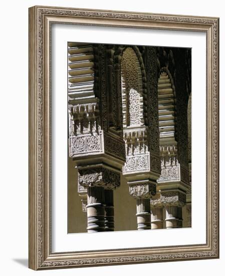 Detail, Court of the Lions, Alhambra, Unesco World Heritage Site, Granada, Andalucia, Spain-Adam Woolfitt-Framed Photographic Print