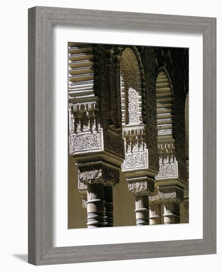 Detail, Court of the Lions, Alhambra, Unesco World Heritage Site, Granada, Andalucia, Spain-Adam Woolfitt-Framed Photographic Print