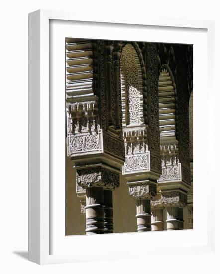 Detail, Court of the Lions, Alhambra, Unesco World Heritage Site, Granada, Andalucia, Spain-Adam Woolfitt-Framed Photographic Print