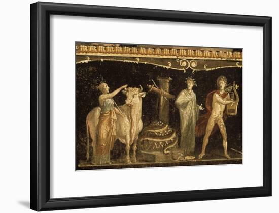 Détail du décor pictural du triclinium de la maison des Vettii; scène cultuelle-null-Framed Giclee Print