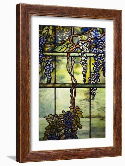 Detail from a Fine Leaded Glass Triptych Window (Wisteria)-null-Framed Giclee Print