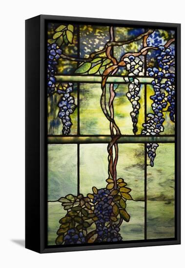 Detail from a Fine Leaded Glass Triptych Window (Wisteria)-null-Framed Premier Image Canvas