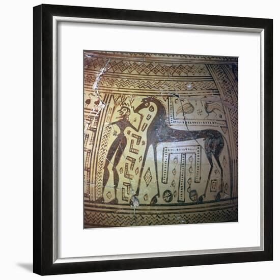 Detail from a Greek geometric period vase, 9th century BC. Artist: Unknown-Unknown-Framed Giclee Print