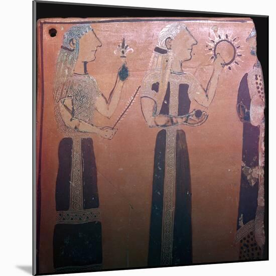 Detail from a Greek pot showing various deities, 7th century BC. Artist: Unknown-Unknown-Mounted Giclee Print