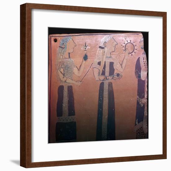 Detail from a Greek pot showing various deities, 7th century BC. Artist: Unknown-Unknown-Framed Giclee Print