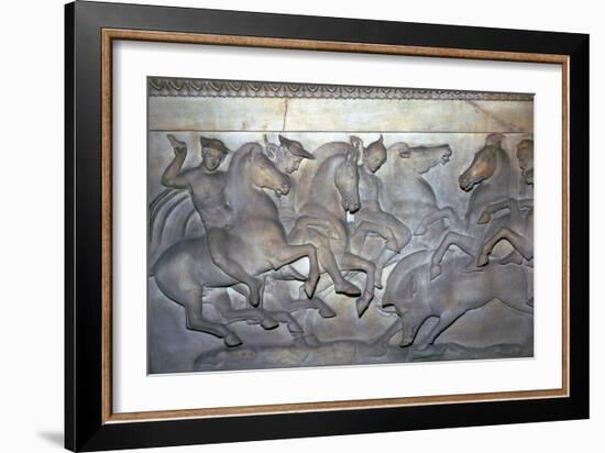 Detail from a Lycian sarcophagus of a boar hunt, 5th century BC. Artist: Unknown-Unknown-Framed Giclee Print