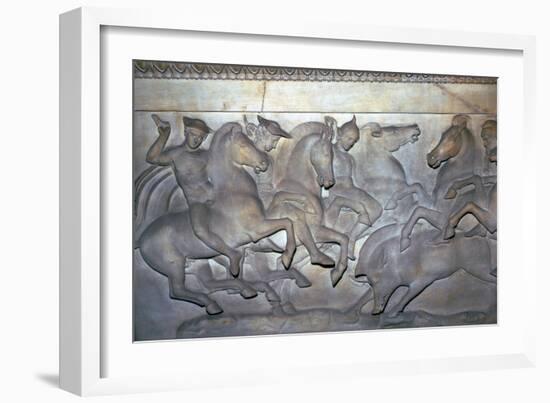 Detail from a Lycian sarcophagus of a boar hunt, 5th century BC. Artist: Unknown-Unknown-Framed Giclee Print